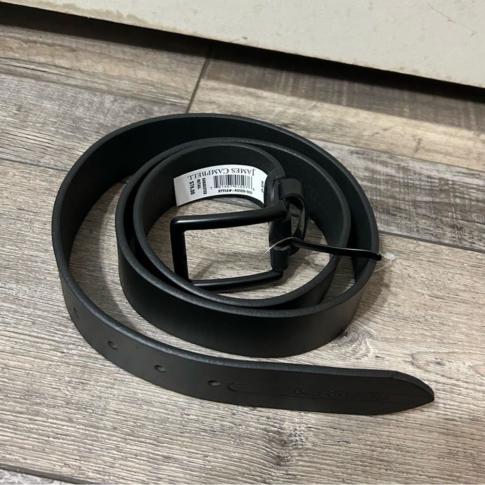 James Campbell Black with Black Hardware Genuine Leather Belt size 42